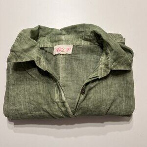 Pink B Green Cotton Top Very Thin Size 3 Acid Wash
